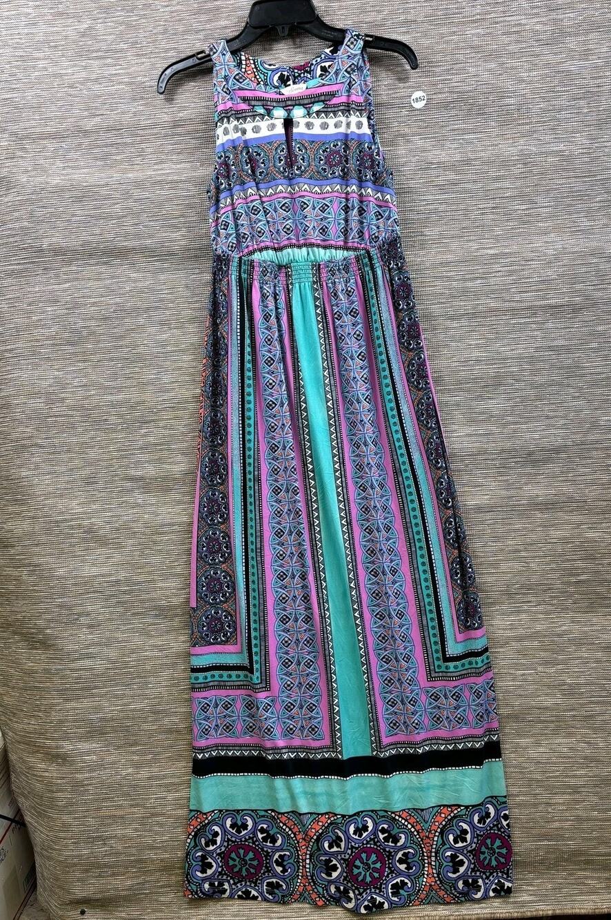 Soma Maxi Sundress Womens Size S Multicolor Geometric Scoop Neck Sleeveless